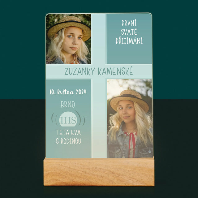 Fotokoláž: První Přijímání - Tisk Na Akrylovém Skle