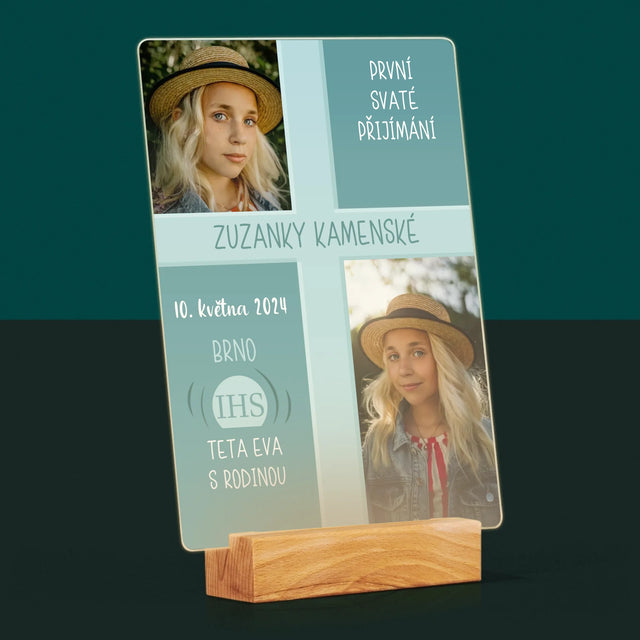 Fotokoláž: První Přijímání - Tisk Na Akrylovém Skle