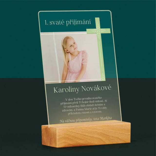 Fotka A Textem: Přijímání Fotografie Kříž - Tisk Na Akrylovém Skle