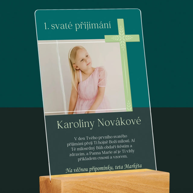 Fotka A Textem: Přijímání Fotografie Kříž - Tisk Na Akrylovém Skle