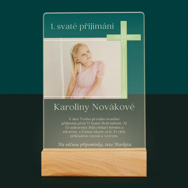 Fotka A Textem: Přijímání Fotografie Kříž - Tisk Na Akrylovém Skle