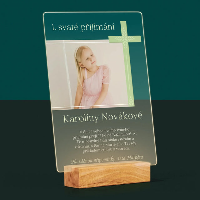 Fotka A Textem: Přijímání Fotografie Kříž - Tisk Na Akrylovém Skle