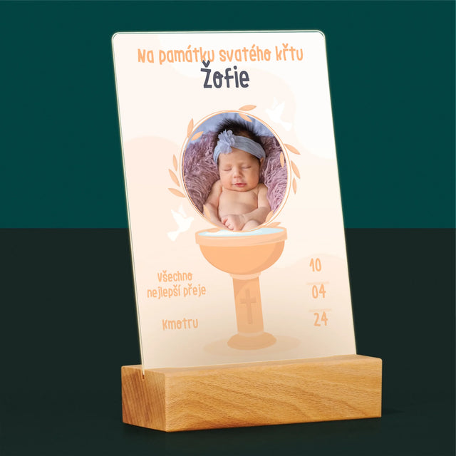 Fotka A Textem: Na Památku Svatého Křtu - Tisk Na Akrylovém Skle