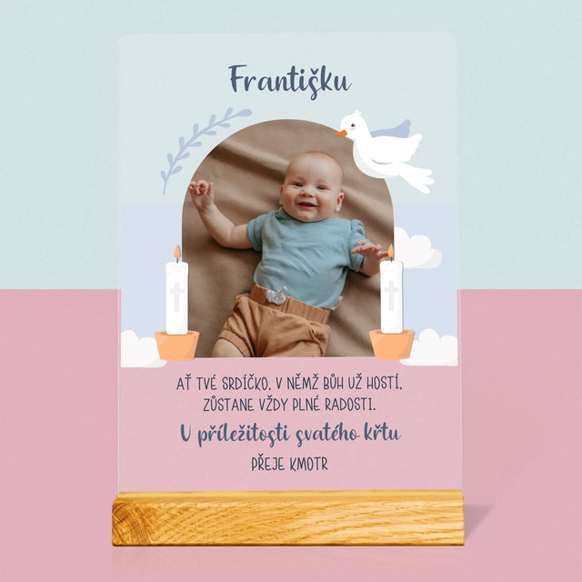 Fotka A Textem: U Příležitosti Svatého Křtu Přání - Tisk Na Akrylovém Skle