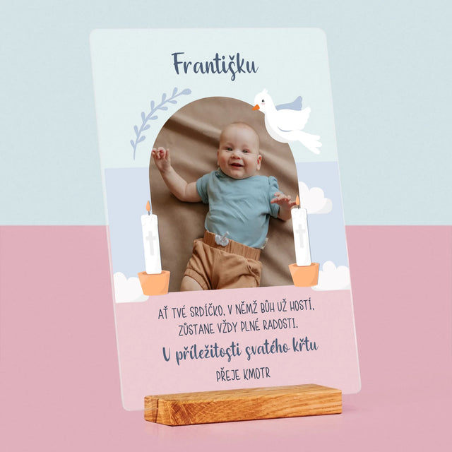Fotka A Textem: U Příležitosti Svatého Křtu Přání - Tisk Na Akrylovém Skle