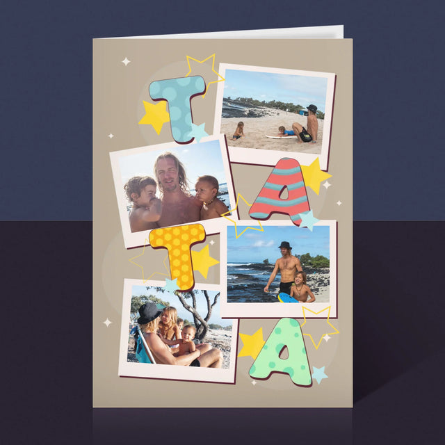 Fotokoláž: Písmenka Táta - Přání