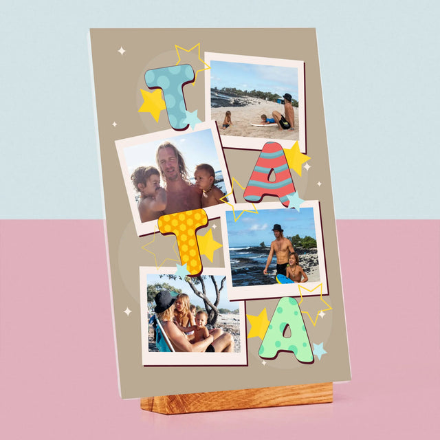 Fotokoláž: Písmenka Táta - Tisk Na Akrylovém Skle