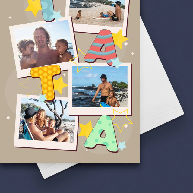 Fotokoláž: Písmenka Táta - Přání