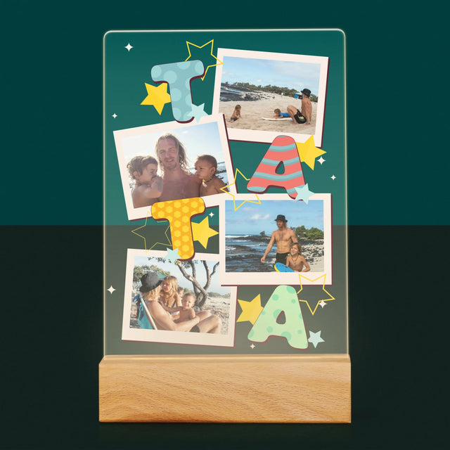 Fotokoláž: Písmenka Táta - Tisk Na Akrylovém Skle