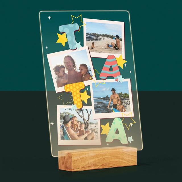 Fotokoláž: Písmenka Táta - Tisk Na Akrylovém Skle