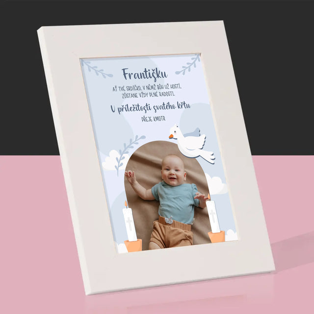 Fotka A Textem: U Příležitosti Svatého Křtu Přání - Fotorámeček