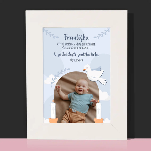 Fotka A Textem: U Příležitosti Svatého Křtu Přání - Fotorámeček