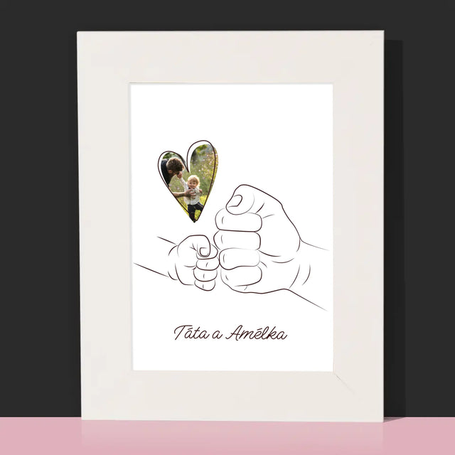 Fotka A Textem: Táta Dítě Ručička - Fotorámeček