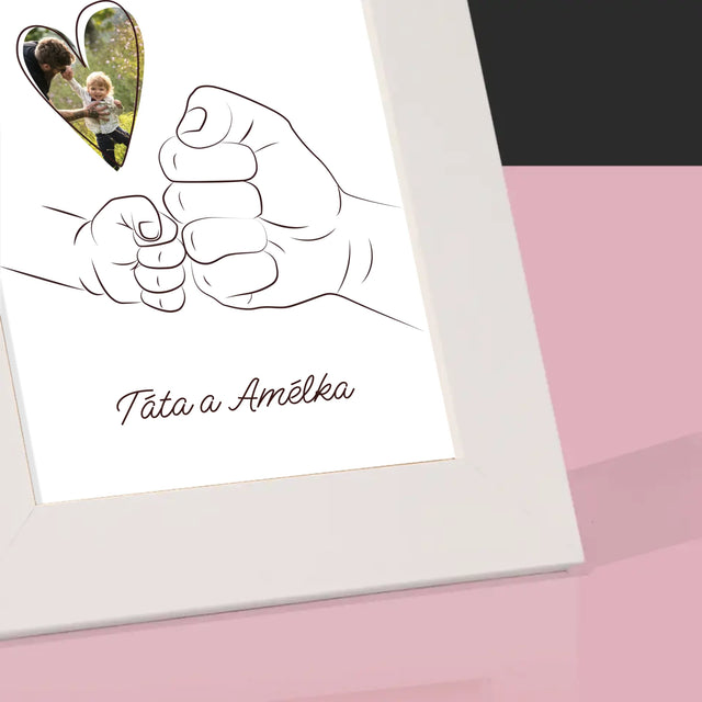 Fotka A Textem: Táta Dítě Ručička - Fotorámeček