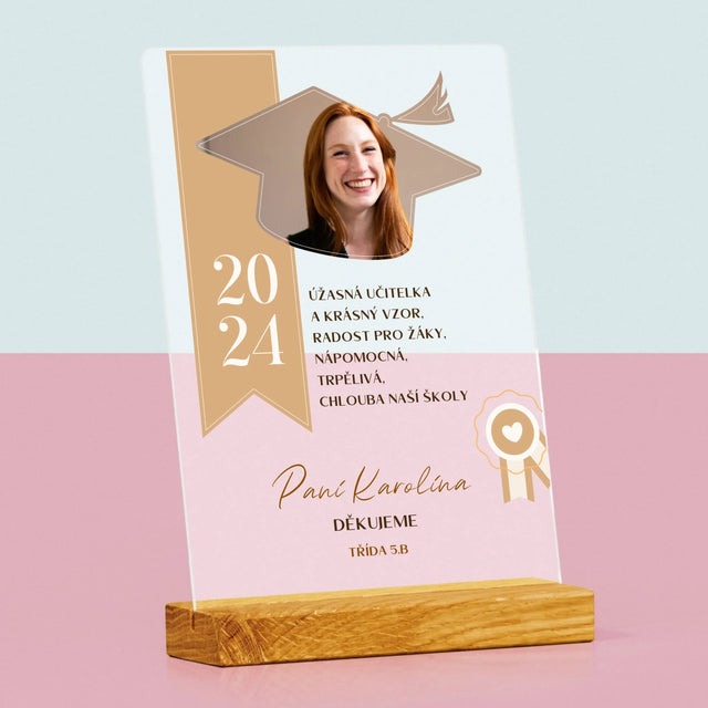 Fotka A Textem: Diplom Pro Učitele - Tisk Na Akrylovém Skle
