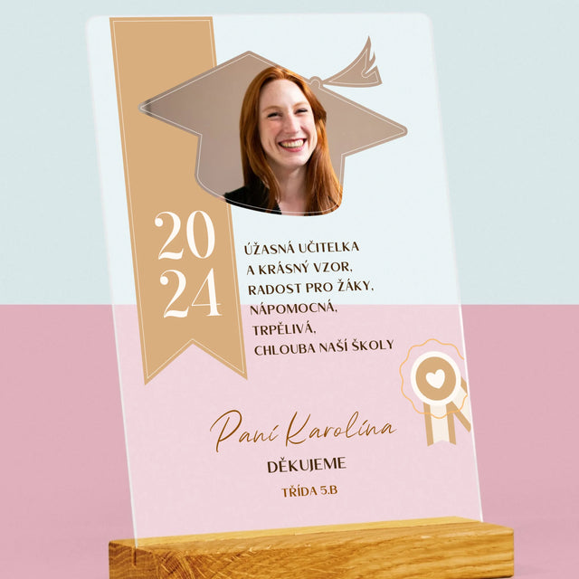 Fotka A Textem: Diplom Pro Učitele - Tisk Na Akrylovém Skle