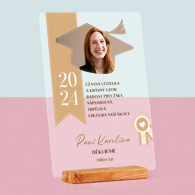 Fotka A Textem: Diplom Pro Učitele - Tisk Na Akrylovém Skle