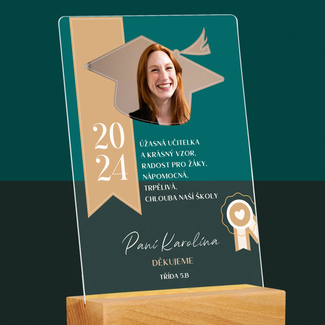 Fotka A Textem: Diplom Pro Učitele - Tisk Na Akrylovém Skle