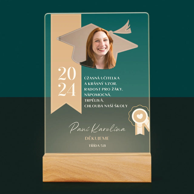 Fotka A Textem: Diplom Pro Učitele - Tisk Na Akrylovém Skle