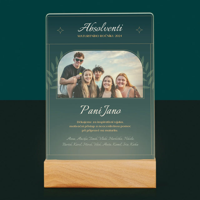 Monogram: Učitel Děkujeme - Tisk Na Akrylovém Skle