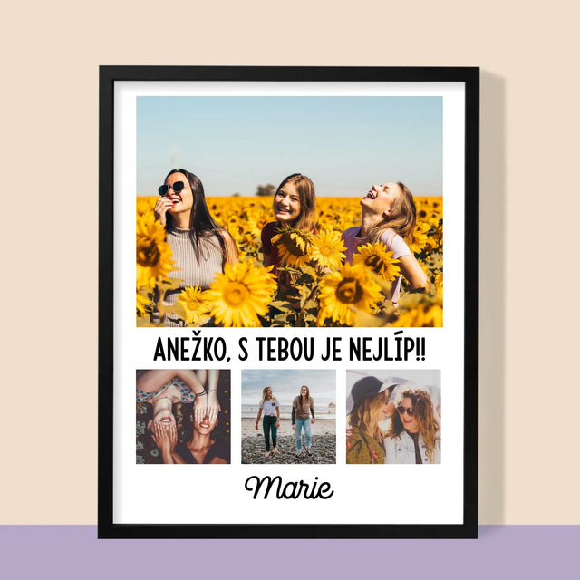 Fotokoláž: Nejlepší Kamarádky - Tisk V Rámečku
