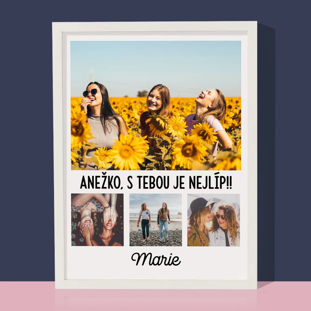 Fotokoláž: Nejlepší Kamarádky - Tisk V Rámečku