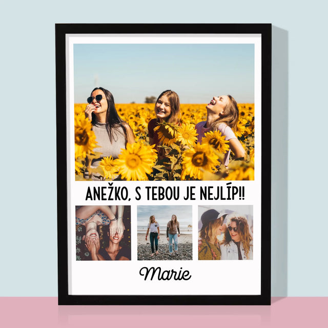 Fotokoláž: Nejlepší Kamarádky - Tisk V Rámečku