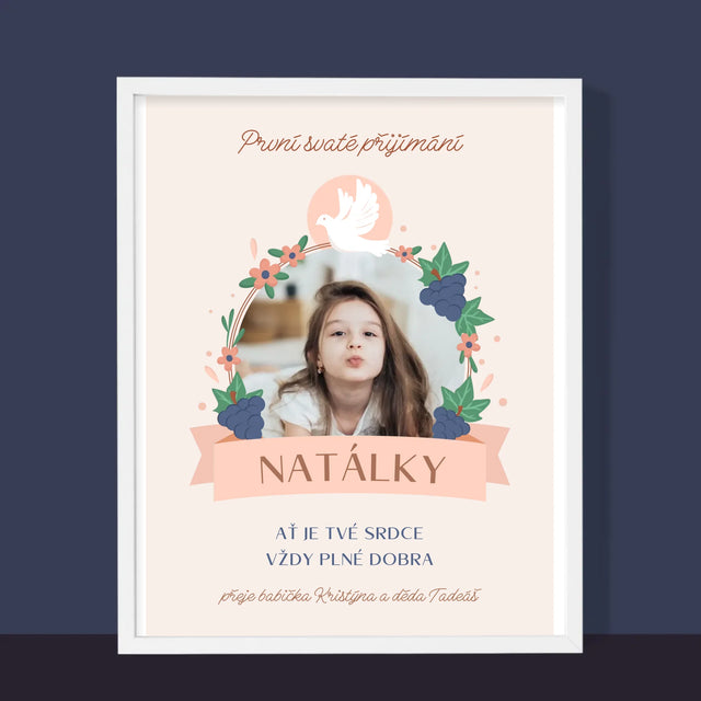 Fotka A Textem: Dobro V Srdci Přijímání - Tisk V Rámečku