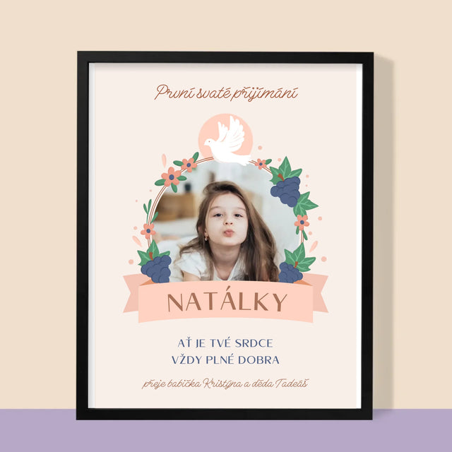 Fotka A Textem: Dobro V Srdci Přijímání - Tisk V Rámečku