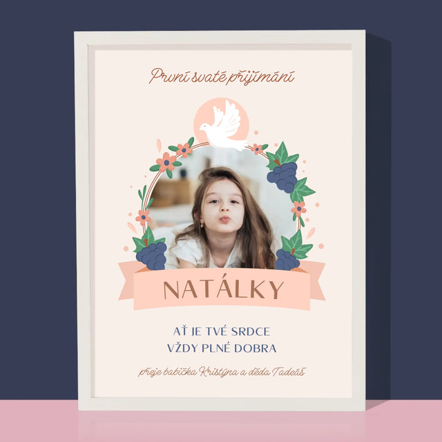 Fotka A Textem: Dobro V Srdci Přijímání - Tisk V Rámečku