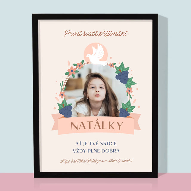 Fotka A Textem: Dobro V Srdci Přijímání - Tisk V Rámečku