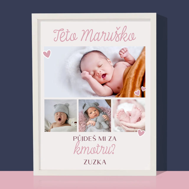 Fotokoláž: Půjdeš Mi Za Kmotru - Tisk V Rámečku