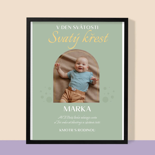 Fotka A Textem: Svátost Svatého Křtu - Tisk V Rámečku