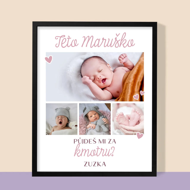 Fotokoláž: Půjdeš Mi Za Kmotru - Tisk V Rámečku