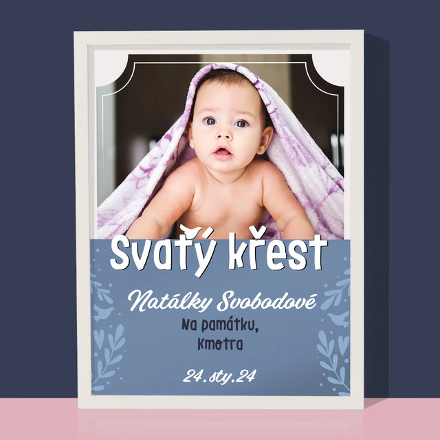 Fotka A Textem: Svatý Křest - Tisk V Rámečku