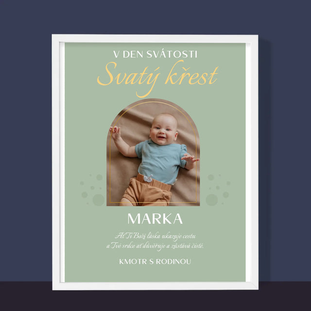 Fotka A Textem: Svátost Svatého Křtu - Tisk V Rámečku