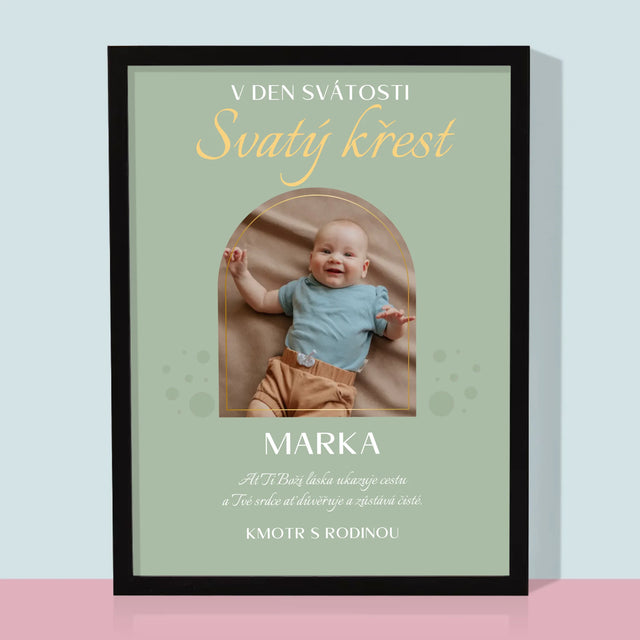 Fotka A Textem: Svátost Svatého Křtu - Tisk V Rámečku
