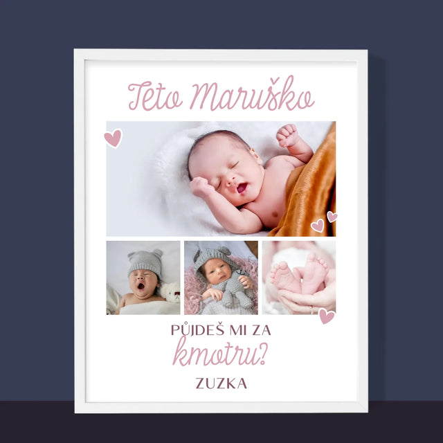 Fotokoláž: Půjdeš Mi Za Kmotru - Tisk V Rámečku