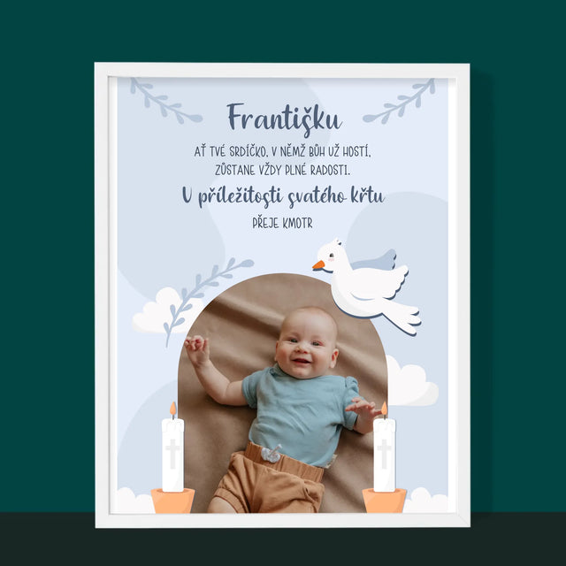 Fotka A Textem: U Příležitosti Svatého Křtu Přání - Tisk V Rámečku