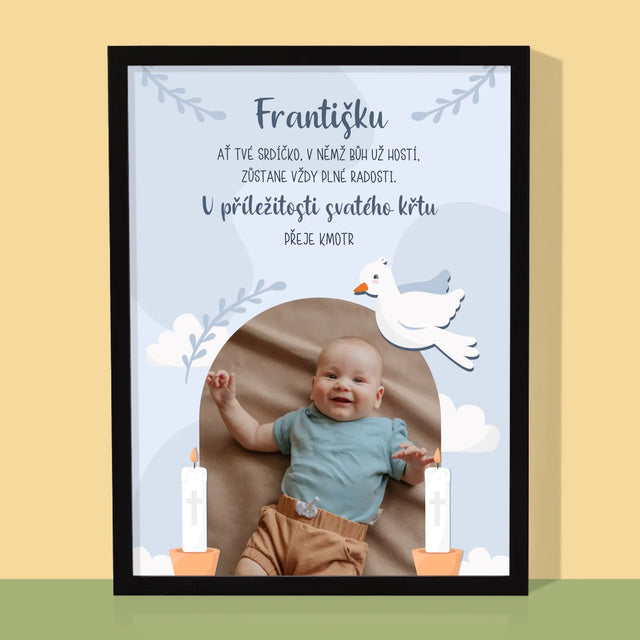 Fotka A Textem: U Příležitosti Svatého Křtu Přání - Tisk V Rámečku