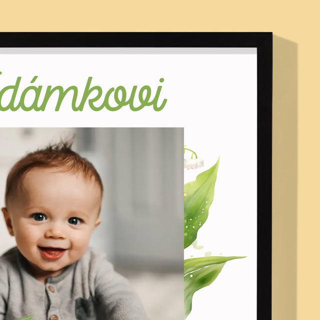 Fotka A Textem: Památka Na Křest Konvalinky - Tisk V Rámečku