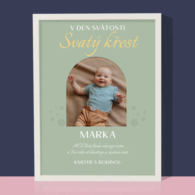 Fotka A Textem: Svátost Svatého Křtu - Tisk V Rámečku