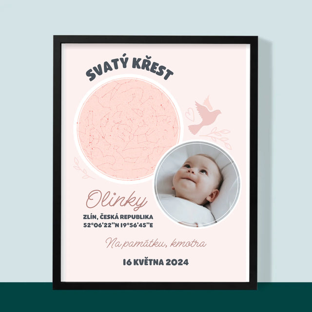 Hvězdná Mapa: Křest - Tisk V Rámečku