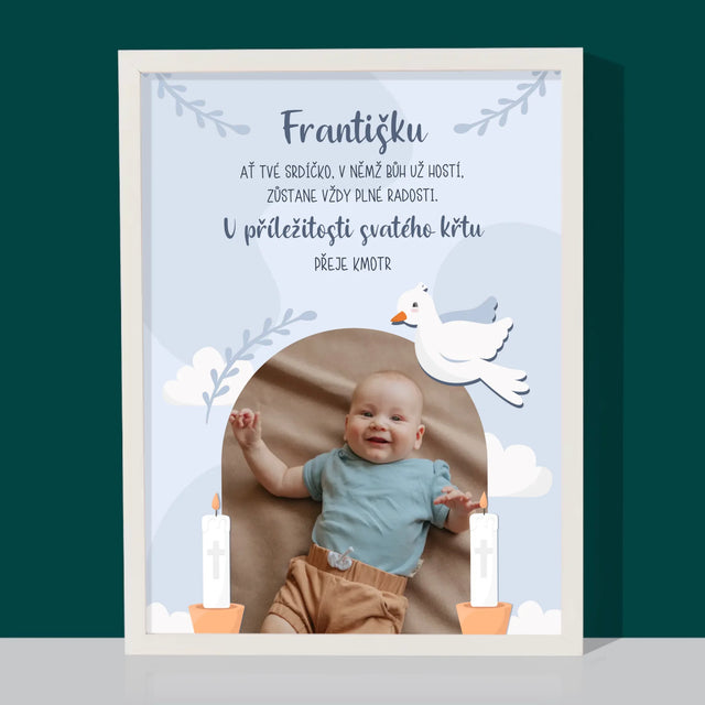 Fotka A Textem: U Příležitosti Svatého Křtu Přání - Tisk V Rámečku