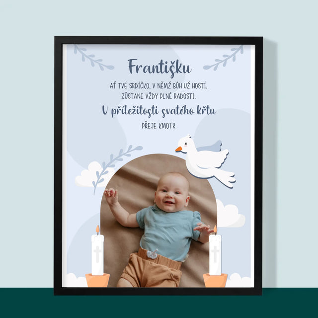Fotka A Textem: U Příležitosti Svatého Křtu Přání - Tisk V Rámečku