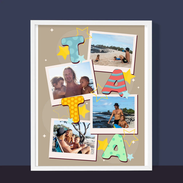 Fotokoláž: Písmenka Táta - Tisk V Rámečku