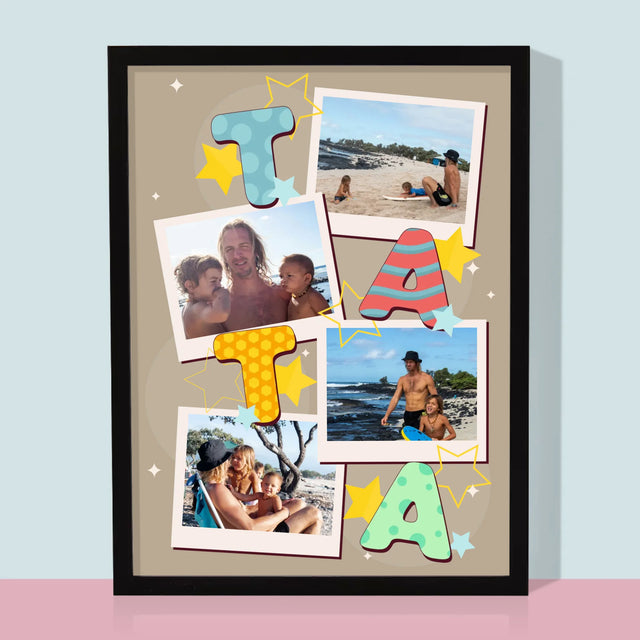 Fotokoláž: Písmenka Táta - Tisk V Rámečku