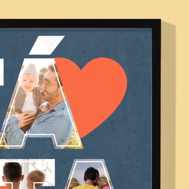 Fotokoláž: Táta Je Nejlepší - Tisk V Rámečku