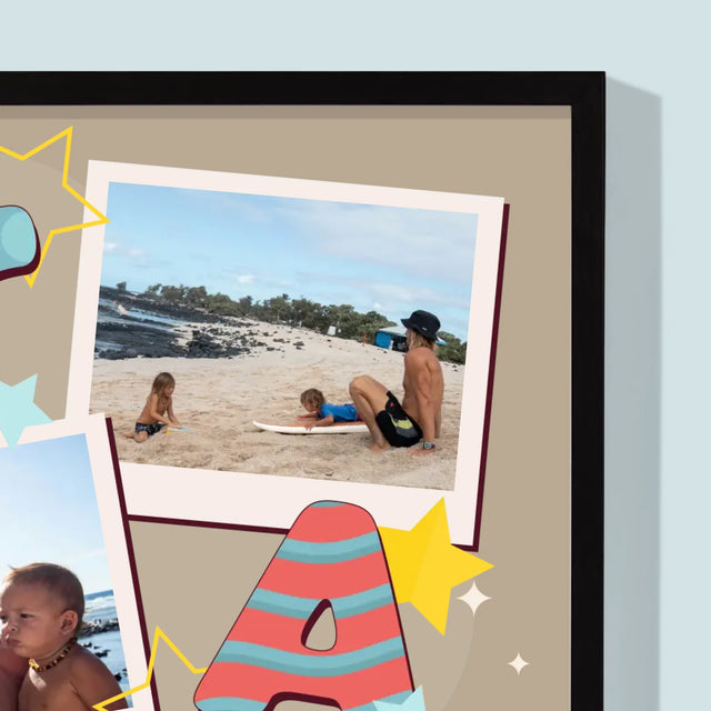 Fotokoláž: Písmenka Táta - Tisk V Rámečku