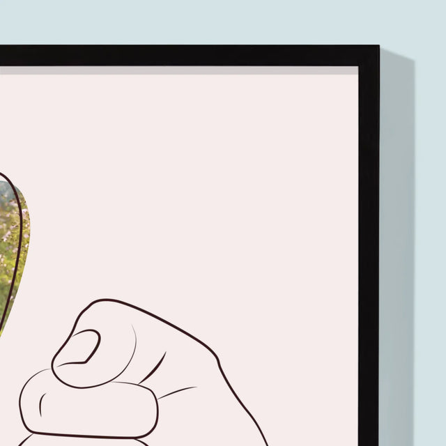 Fotka A Textem: Táta Dítě Ručička - Tisk V Rámečku